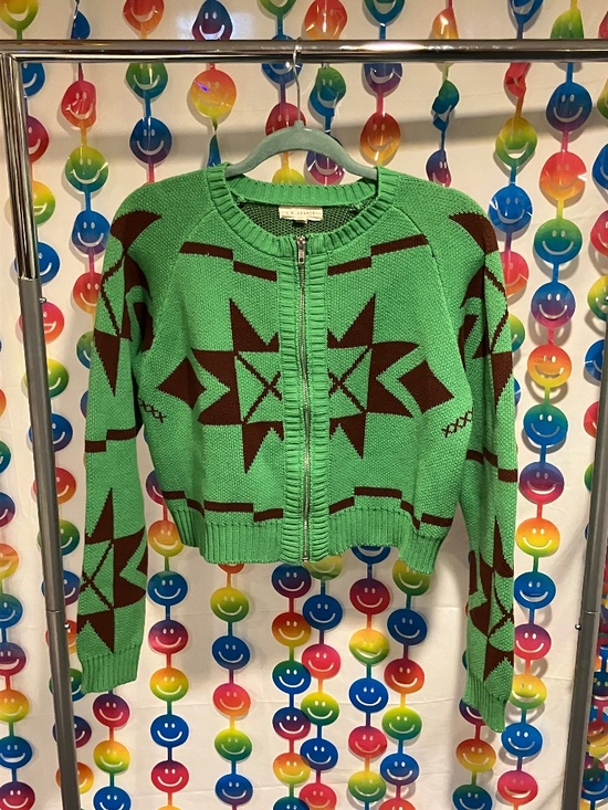 PacSun Sweaters - L.A. Hearts Geometric Knit Zip Cardigan Sweater (Large)